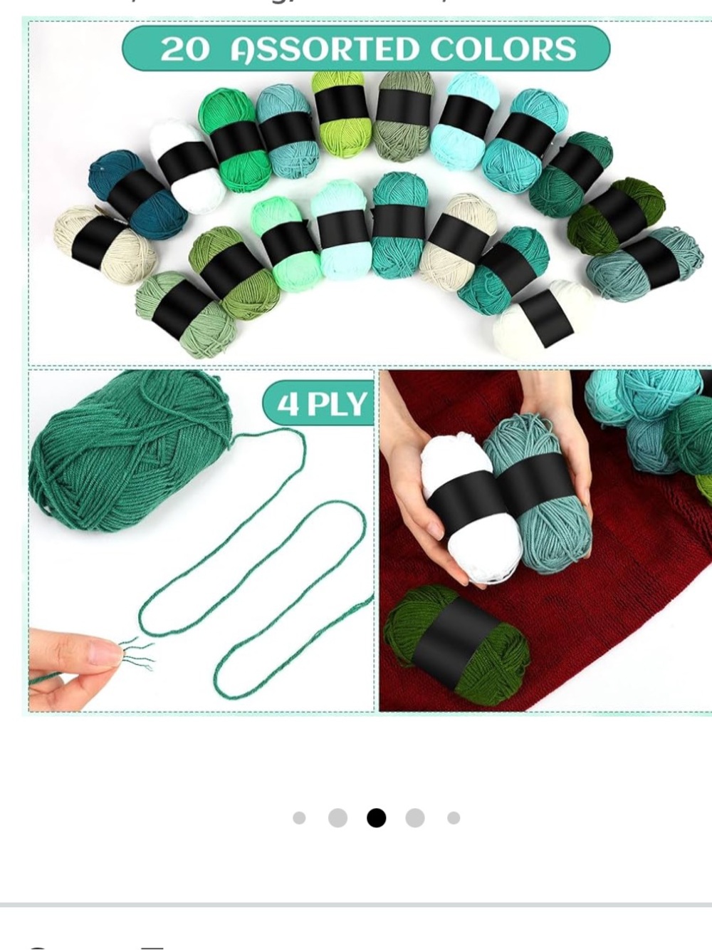 Amazon New Timgle Brand Green Tone 20 Skeins 4 Ply Soft Milk Cotton Crochet Yarn